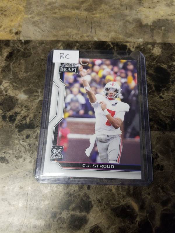 lot 1230 image: 2023 Leaf Draft CJ Stroud OSU Buckeyes Rookie Football Card