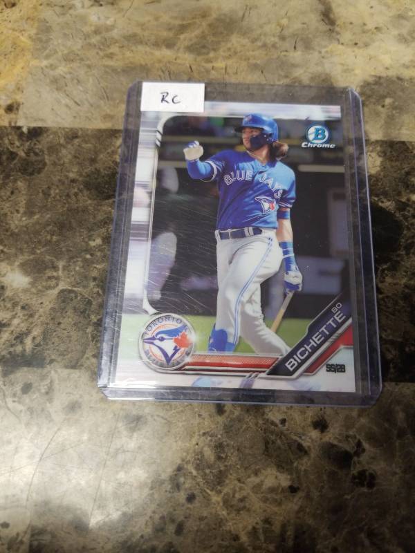 lot 1267 image: 2019 Topps Bowman Chrome Bo Bichette Toronto Blue Jays Rookie Baseball Card