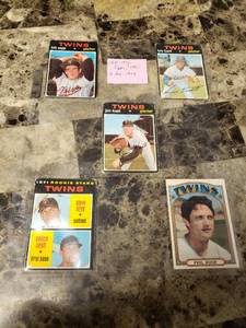 lot 302 image: 5pk 1971-1972 ToppsO-Pee-Chee Baseball Cards Minnesota Twins Players