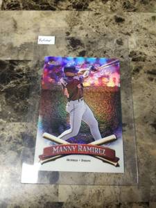lot 313 image: 1998 Topps Finest Refractor Manny Ramirez Cleveland Indians Oversized Baseball Card