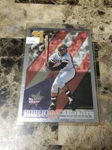 lot 325 image: 1998 Topps Super Chrome Jumbo Roberto Clemente Pittsburgh Pirates Baseball Card
