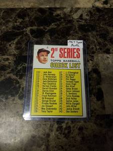 lot 359 image: 1967 Topps Mickey Mantle 2nd Series Baseball Checklist Card