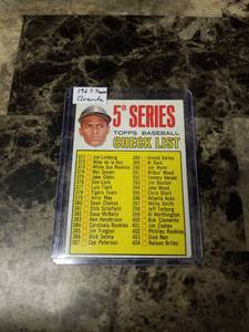 lot 360 image: 1967 Topps Roberto Clemente Pittsburgh Pirates 5th Series Baseball Checklist Card