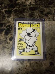 lot 367 image: Fleer Baseballs Famous Feats Honus Wagner Chicago White Sox Sticker Baseball Card