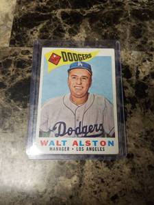 lot 383 image: Walt Alston Los Angeles Dodgers Baseball Card