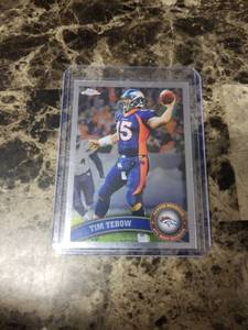 lot 387 image: 2011 Topps Chrome Tim Tebow Denver Broncos Football Card