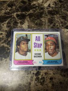 lot 389 image: Topps All Star Sedond Basemen Rod Carew Minnesota Twins Joe Morgan Cincinnati Reds Baseball Card