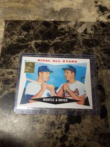 lot 393 image: 1996 Topps Eival All Stars Mantle & Boyer Baseball Card