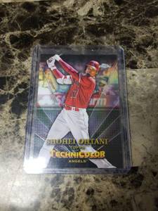 lot 403 image: 2023 Topps Chrome Technicolor Shohei Ohtani Los Angeles Angels Baseball Card