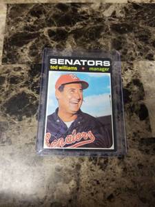 lot 405 image: Topps Ted Williams Washington Senators Baseball Card