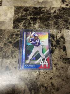 lot 408 image: 2020 Topps Chrome Hank Aaron Atlanta Braves Baseball Card