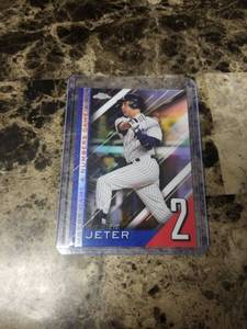 lot 417 image: 2020 Topps Chrome Derek Jeter New York Yankees Baseball Card