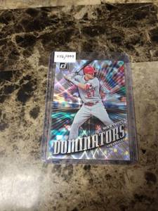 lot 444 image: 2019 Panini Donruss Baseball Mike Trout Los Angeles Angels Baseball Card 556999