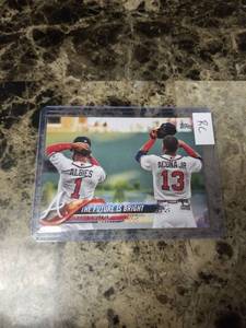lot 448 image: 2018 Topps Albies & Acuna Jr. Atlanta Braves Rookie Baseball Card