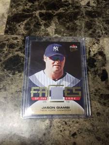 lot 479 image: 2007 Fleer Ultra Baseball Game Worn Jersey Jason Giambi New York Yankees Card