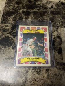 lot 480 image: 1992 Kelloggs Corn Flakes All Star Jim Palmer Baltimore Orioles Baseball Card