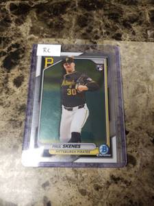 lot 489 image: 2024 Topps Bowman Chrome Paul Skenes Pittsburgh Pirates Rookie Baseball Card
