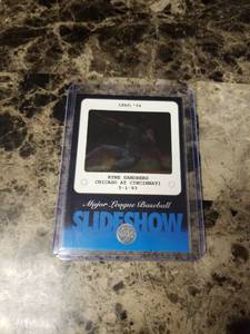 lot 491 image: 1994 Leaf Donruss Ryne Sandberg Chicago Cubs Baseball Card