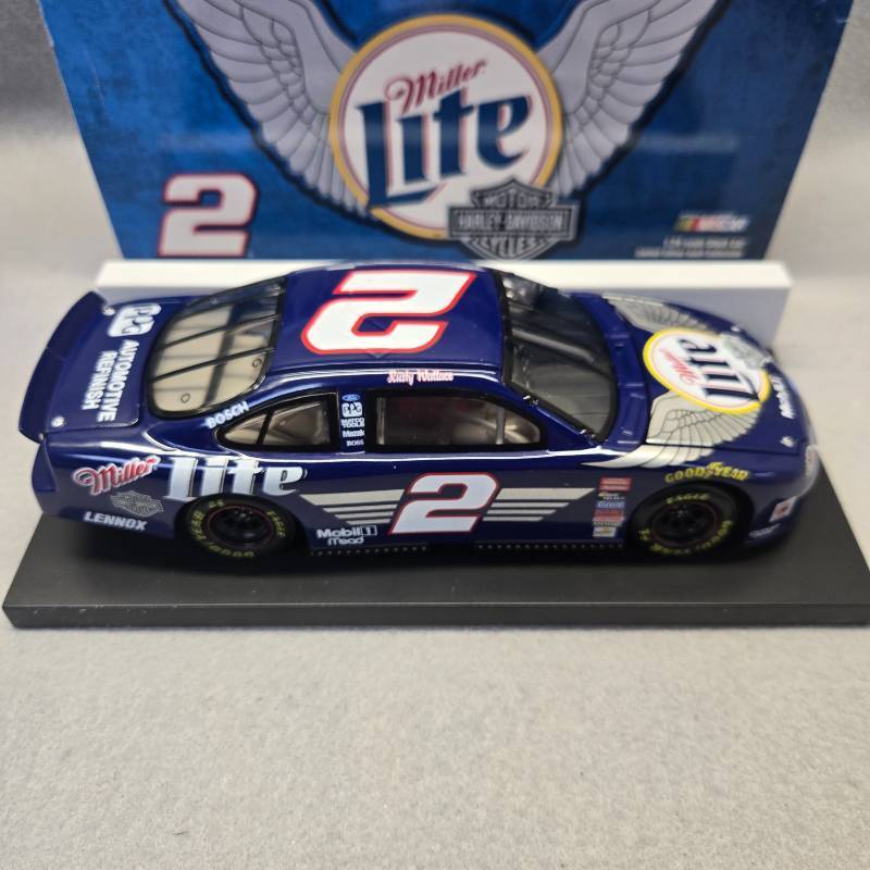 lot 374 image: Rusty Wallace #2 Miller Lite Harley-Davidson 124 Scale NASCAR Diecast Stock Car, Rusty Wallace