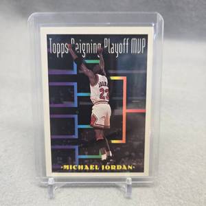 lot 405 image: 1994 Topps Michael Jordan Reigning Playoff MVP Basketball Card