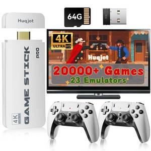 lot 16902 image: 2026 NEW Upgrade Retro Gaming Console Pro, Vide Game Consoles with 4K HDMI, Plug and Play Video Gaming Consoles with Upgrade Dual 2.4G Wireless Controllers (64G) - Retail $188