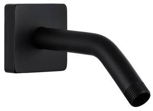 lot 29345 image: G-Promise All Metal 6-Inch Shower Arm with Flange, Wall-Mounted Stainless Steel Shower Pipe Replacement for Fixed and Handheld Shower Heads, Matte Black - Retail $17