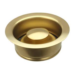 lot 32045 image: Akicon Kitchen Sink Brass Gold Finish Garbage Disposal Flange Stopper, One Size Disposal Rim, Fit 3-12 Inch Standard Sink Drain Hole - Retail $40