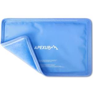 lot 32055 image: APEXUP Gel Ice Packs for Injuries Reusable, Flexible Double Sided Cold Packs for Injuries, Ice Pack for Knee, Shoulder, Back, Hip, Leg, Arm (Blue, 11x7.1, 1PK) - Retail $10