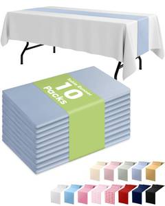 lot 32062 image: Pureegg Dusty Blue Plastic Table Runners , 14 x 108, Water Resistant & Disposable Centerpiece Decorations for Table Cloth, Wedding, Birthday, Holiday, Baby Shower, Party, Home Decor - Retail $10