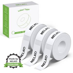 lot 32076 image: NELKO Genuine P21 Label Maker Tape, Adapted Label Print Paper, 14x40mm (0.55x1.57), Standard Laminated Office Labeling Tape Replacement, Multipurpose of P21, 180 LabelsRoll, 3-Roll, White - Retail $16