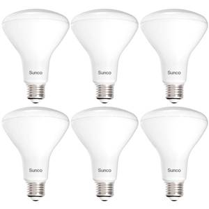 lot 43674 image: Sunco 6 Pack BR30 Light Bulbs LED, Recessed Can Light Bulbs, Indoor Flood Bulb, 850 LM, 11W (65W Equivalent), 4000K Cool White, Dimmable, E26 Base, for Home, Kitchen, Bedroom UL. - Retail $18