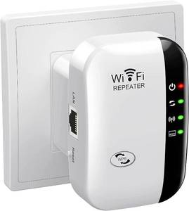 lot 43721 image: WiFi Extender, WiFi Signal Booster Up to 5800sq.ft and 58 Devices, WiFi Range Extender, Wireless Internet Repeater, Long Range Amplifier with Ethernet Port,1-Key Setup, Access Point, Alexa Compatible - Retail $9