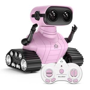 lot 43757 image: ALLCELE Girls Robot Toy, Rechargeable RC Robot for Kids, Remote Control Toy with Music and LED Eyes, Gift for Children Age 3 Years and Up - Pink - Retail $21