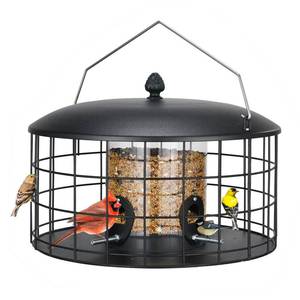 lot 43765 image: Veehoo Squirrel Proof Bird Feeders for Outdoors Hanging, Metal Caged Wild Bird Feeder for Cardinal Finch Small Birds, Thistle Squirrel-Proof Clear Tube Birdfeeder for Outdoor Balcony