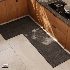 lot 43768 image: L Shaped Rug Corner Kitchen Rugs Non Slip Washable Mat, L-Shaped Rug Super Absorbent Corner Kitchen Mats Rubber Waterproof Corners Area Runner Kitchen Sink Floor Mat (Coffee Right-L, 31.5x59x17.7) - Retail $66