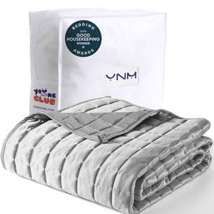 lot 43769 image: YnM Cooling Weighted Blanket for Adults, 15lbs Heavy Bed Throw Comforter with 100% PE Fabric, Ideal for Hot Sleepers or Summer Days(60x80 Inches for QueenKing Bed, 15 Pounds, Grey) - Retail $75