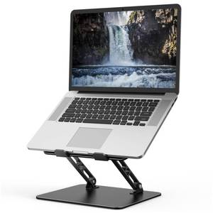 lot 43783 image: Gogoonike Adjustable Laptop Stand for Desk, Metal Foldable Laptop Riser Holder, Portable Desktop Book Stands, Ventilated Cooling Computer Notebook Stand Compatible with 10-15.6 Laptops - Retail $18