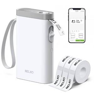 lot 43807 image: Nelko Label Maker Machine with Tape, P21 Bluetooth Label Printer with 3 Tapes, Wireless Mini Label Makers with Multiple Templates Icon Font Custom for School Office Home, White - Retail $29