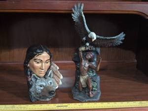 lot 44 image: Native American and Eagle Spirit Sculpture