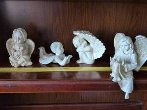 lot 49 image: Collection of White Ceramic Angel Figurines