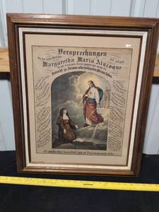 lot 61 image: German Religious Lithograph - Margaretha Maria Alacoque