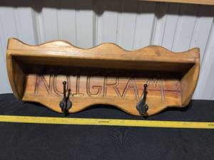 lot 68 image: No. 1 Gram Handcrafted Wooden Wall Mount Coat Rack