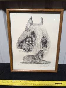 lot 72 image: Limited Edition Scottish Terrier Pen Drawing