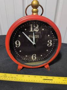 lot 85 image: Decorative Paris Table Clock in Red