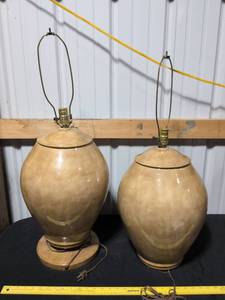 lot 89 image: Large Ceramic Ginger Jar Table Lamps - Set of 2