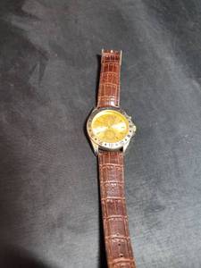 lot 106 image: Milagro Quartz Chronograph Watch with Brown Leather Band