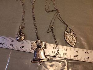 lot 183 image: Liberty Bell Pendant with Decorative Chain Necklace