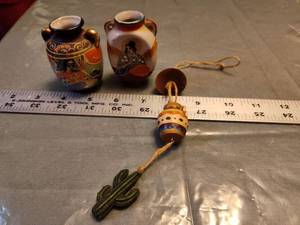 lot 188 image: Japanese Satsuma Miniature Vase Collection with Cactus Charm