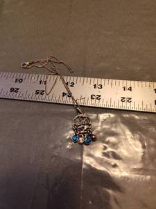 lot 191 image: Family Circle Charm Necklace with Blue Crystals