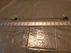 lot 210 image: Gold Tone Heart Pendant Necklace with Crystal Accents